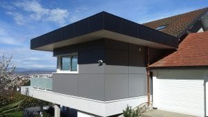 Extension de maison avec toit plat à Annecy-le-vieux, Haute-Savoie