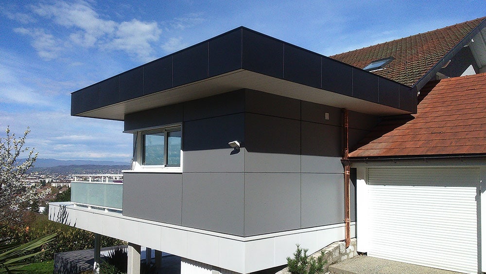 Extension d'une maison avec toit plat à Annecy-le-vieux (Haute-Savoie)